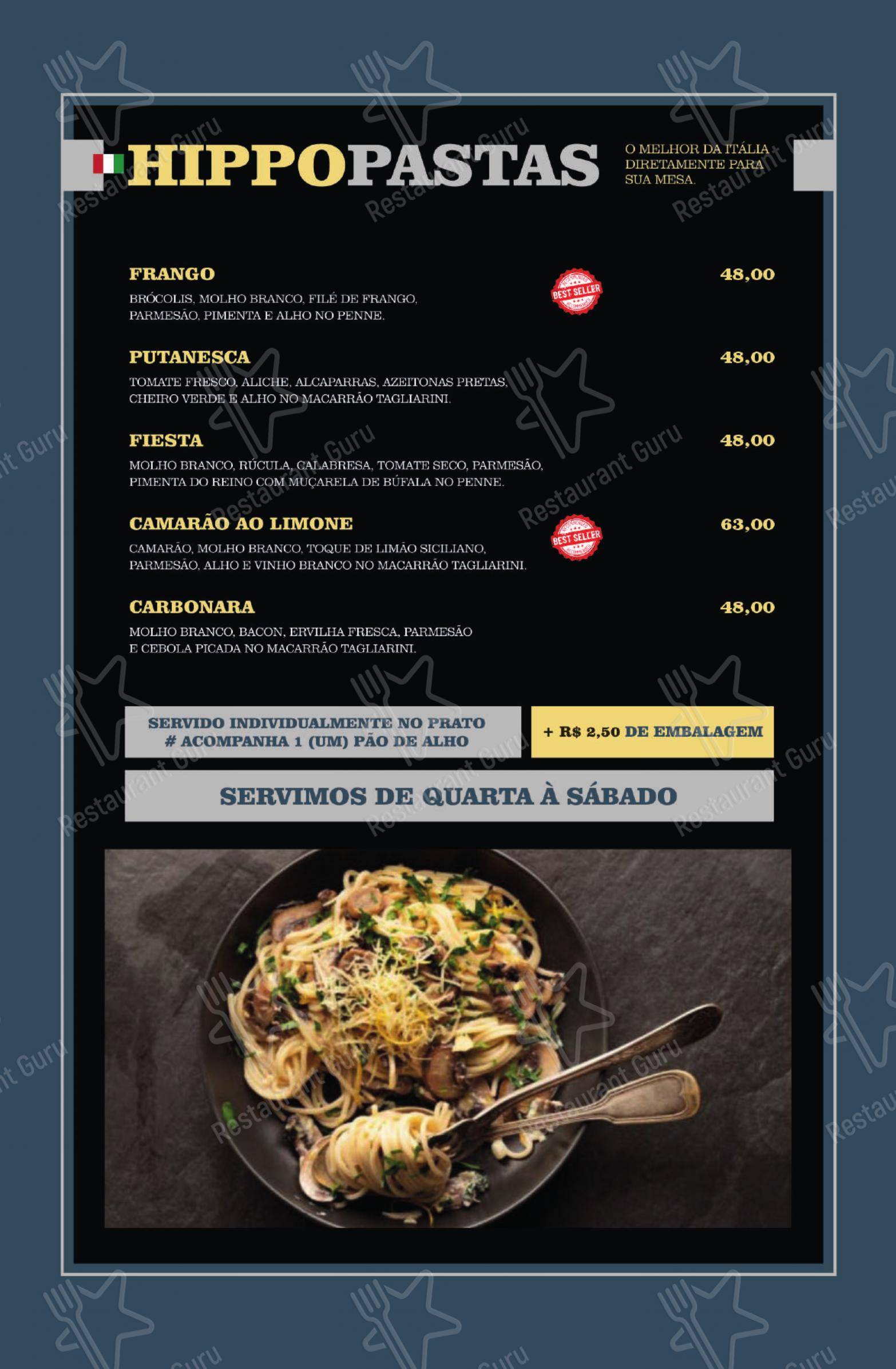 Hippo Pizza em Assis - Menu