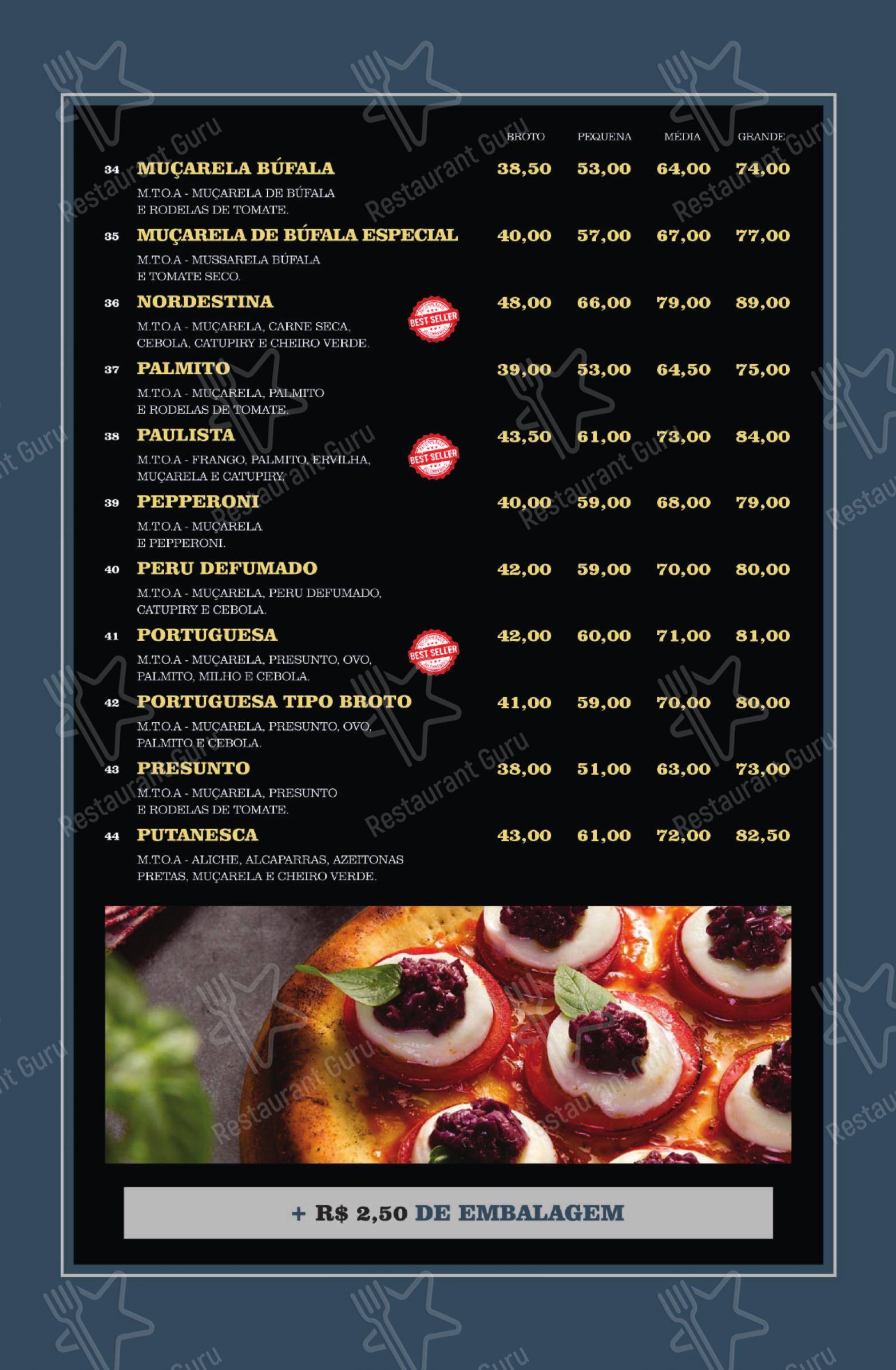 Menu para Hippo Pizza em Assis