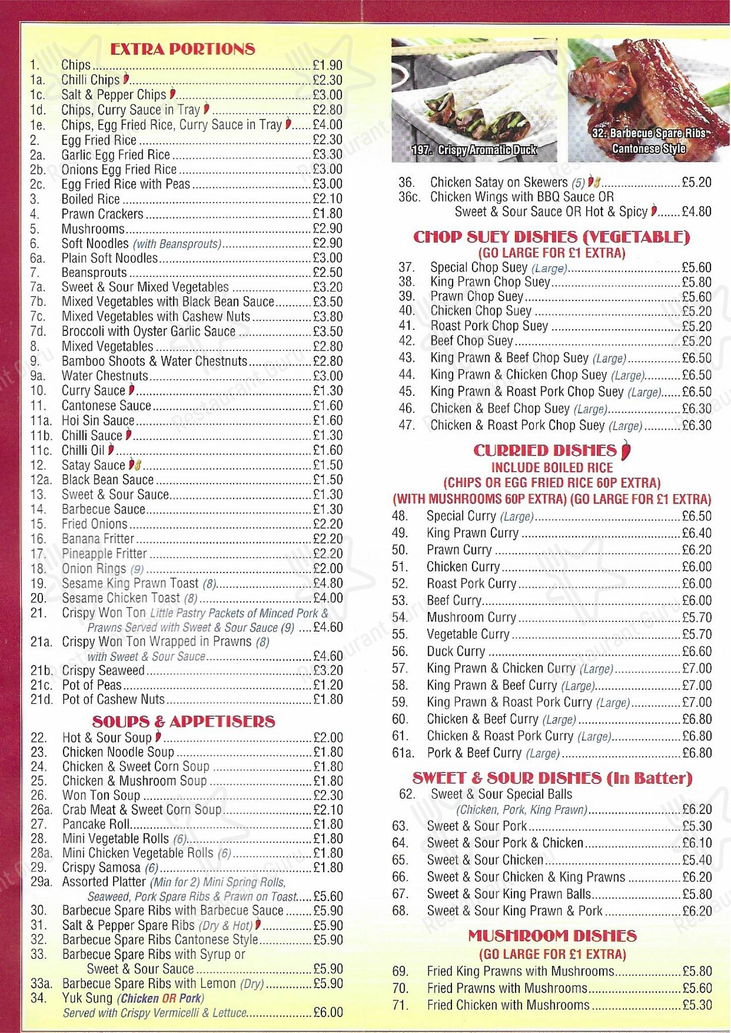 Menu at Hong Kong Garden fast food, Kenilworth, 6