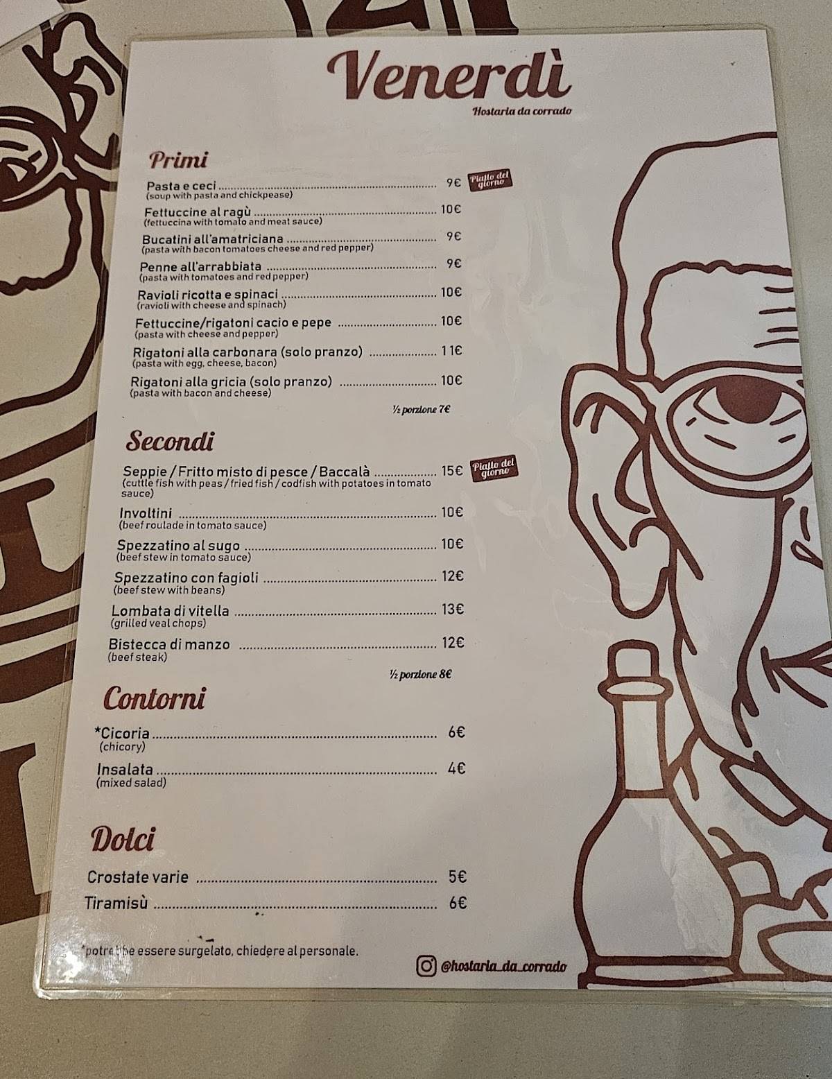 Menu di Hostaria Da Corrado 