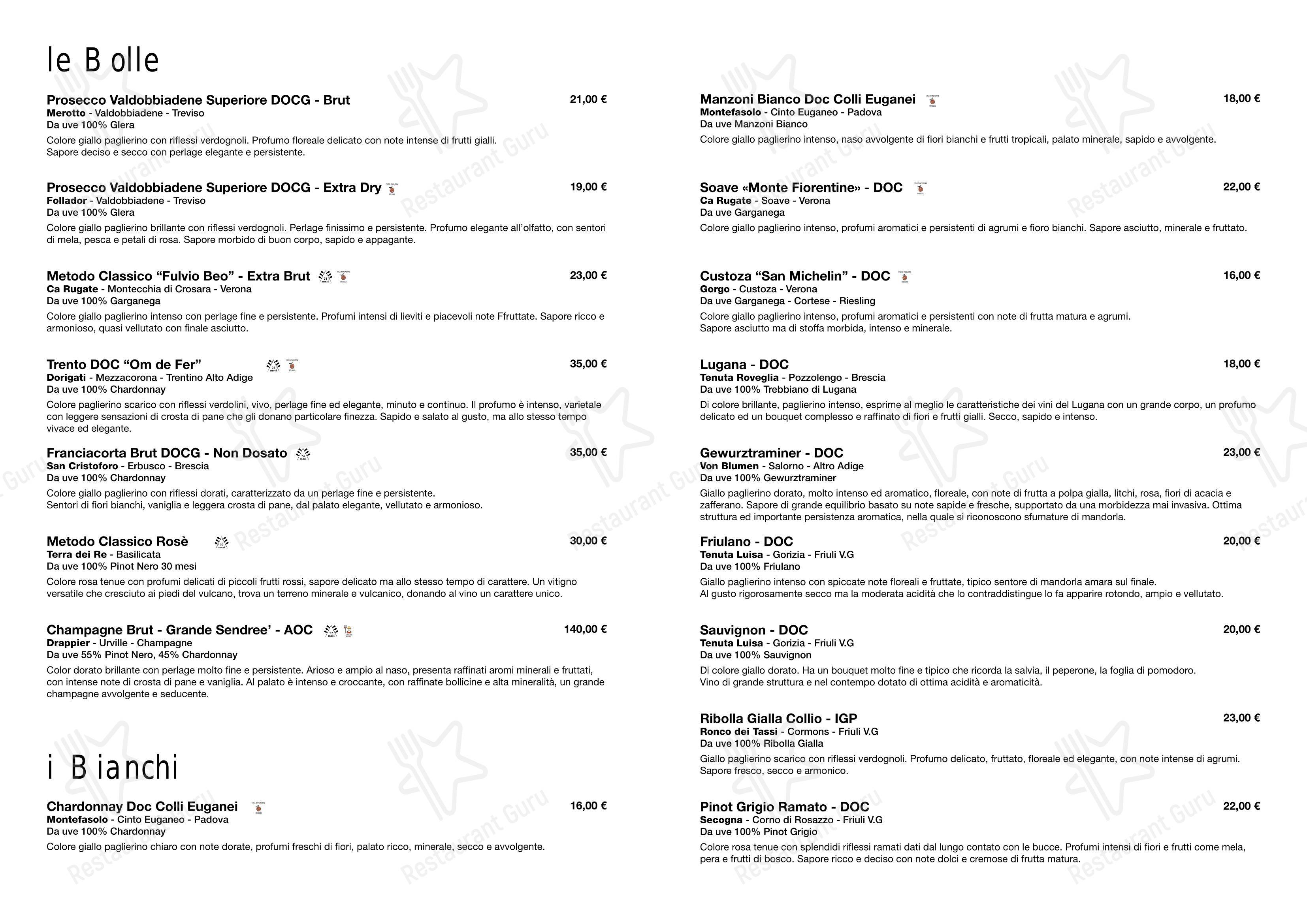 Menu per Hostaria Piave in Padova