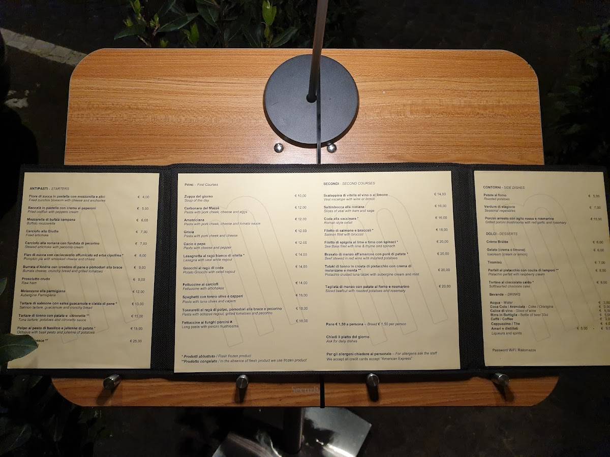 Menu di Hostaria Rasella 