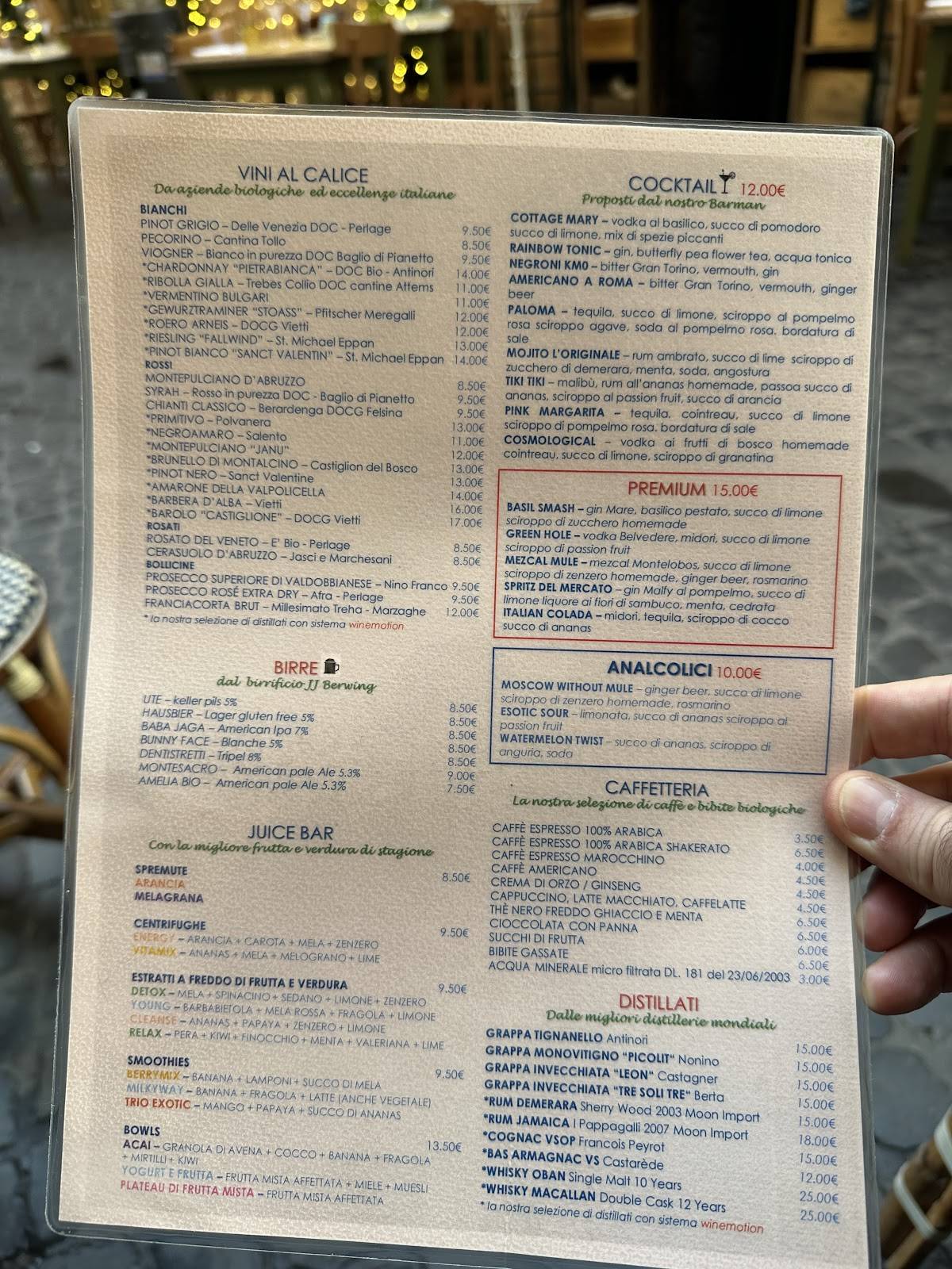 Menu di Hosteria del Mercato 
