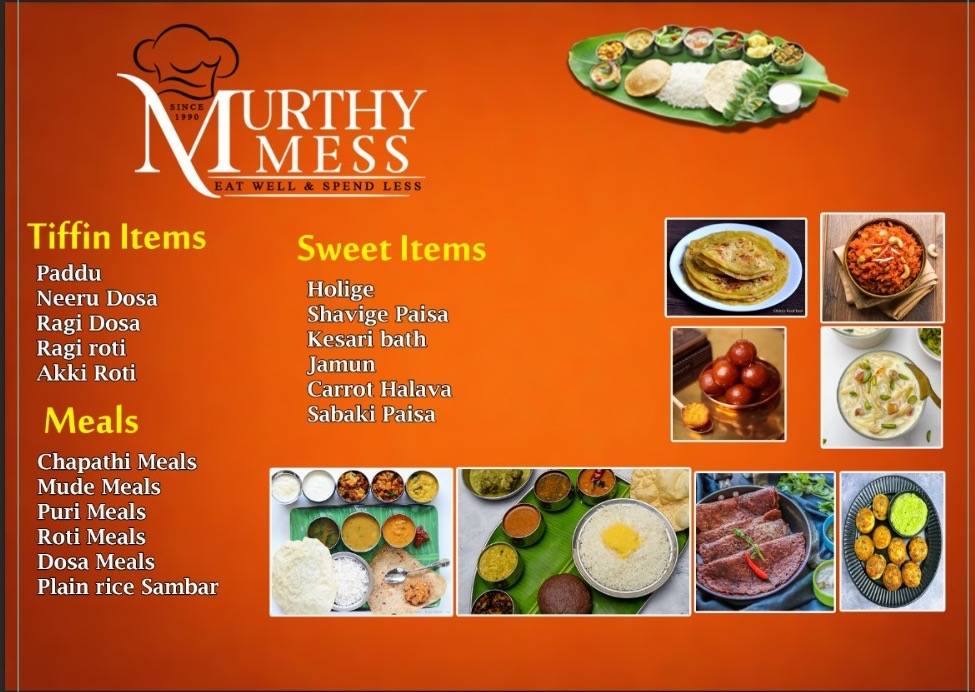 Hotel Murthy Mess menu