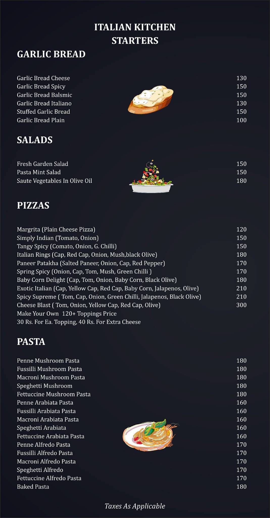 Hotel RR 62 menu