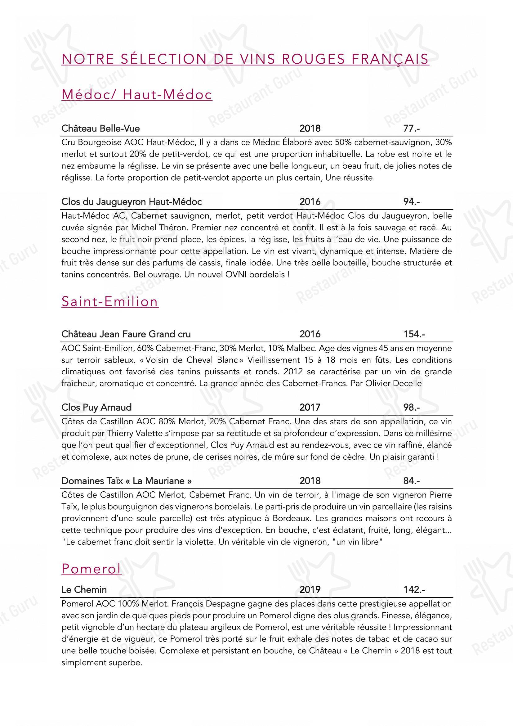 Menu di Restaurant Hôtel de Ville - Детское