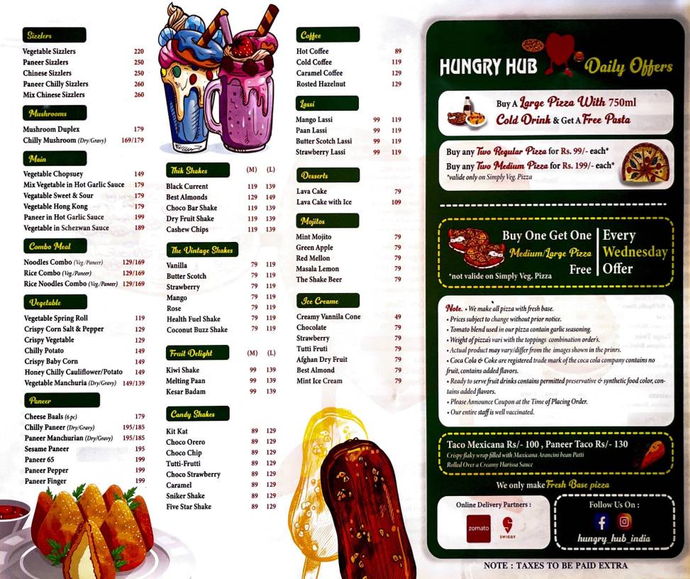 Hungry Hub menu