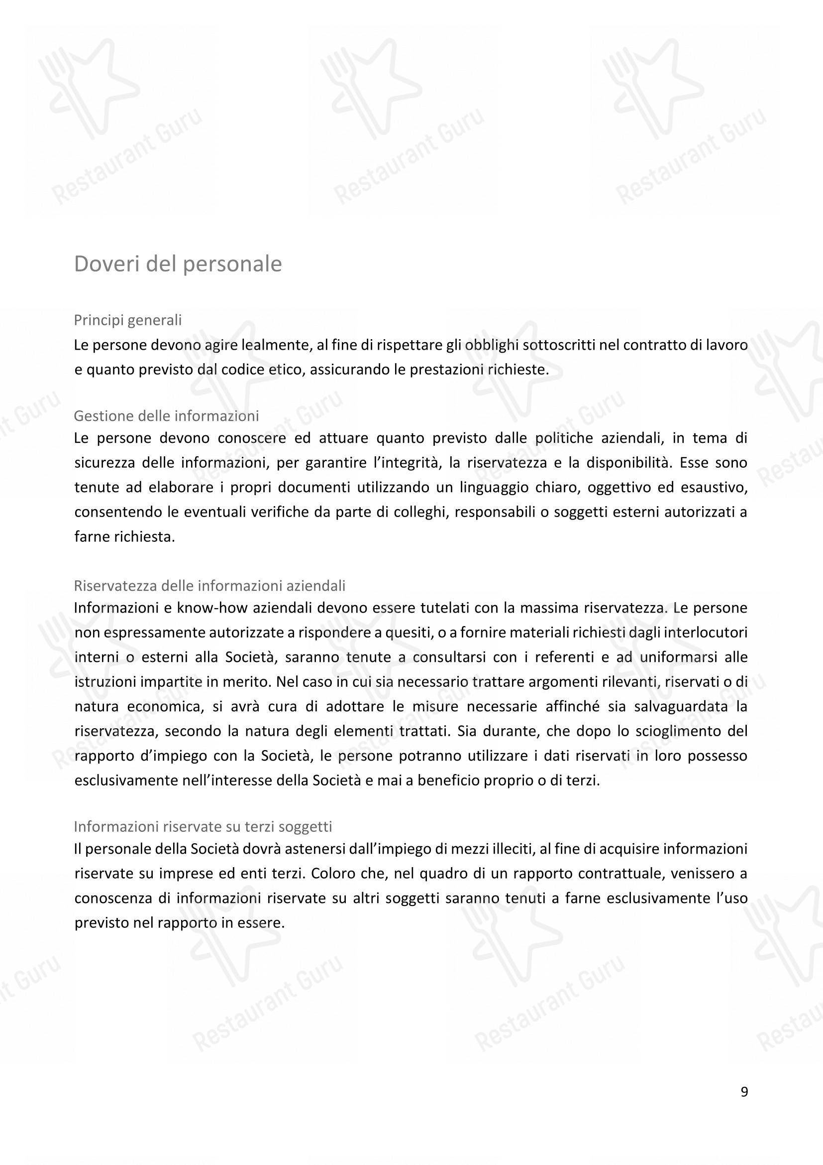 Takeaway Menu per I Carracci ristorante