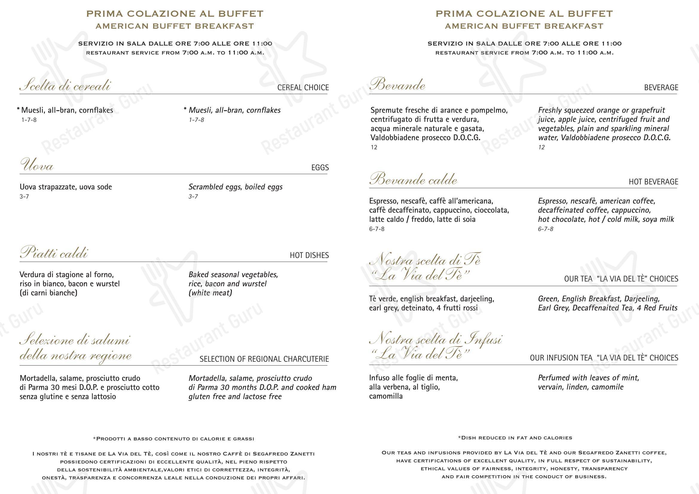 Lunch Menu per I Carracci ristorante