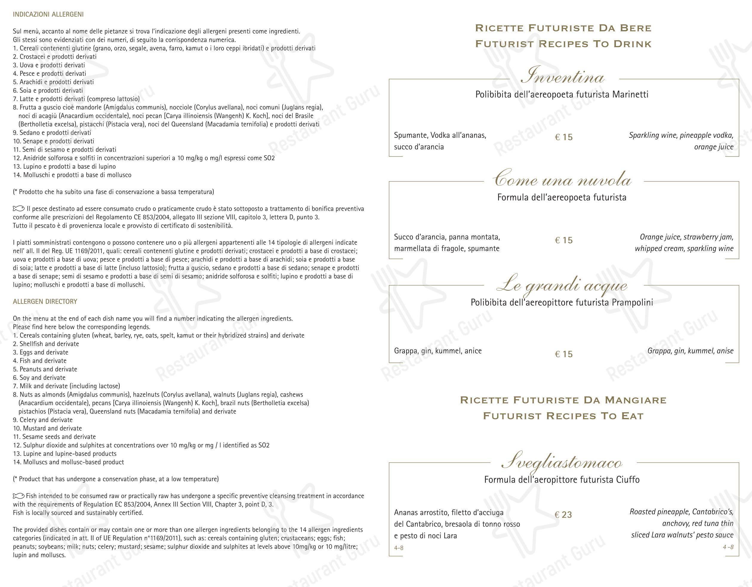 Menu per I Carracci ristorante
