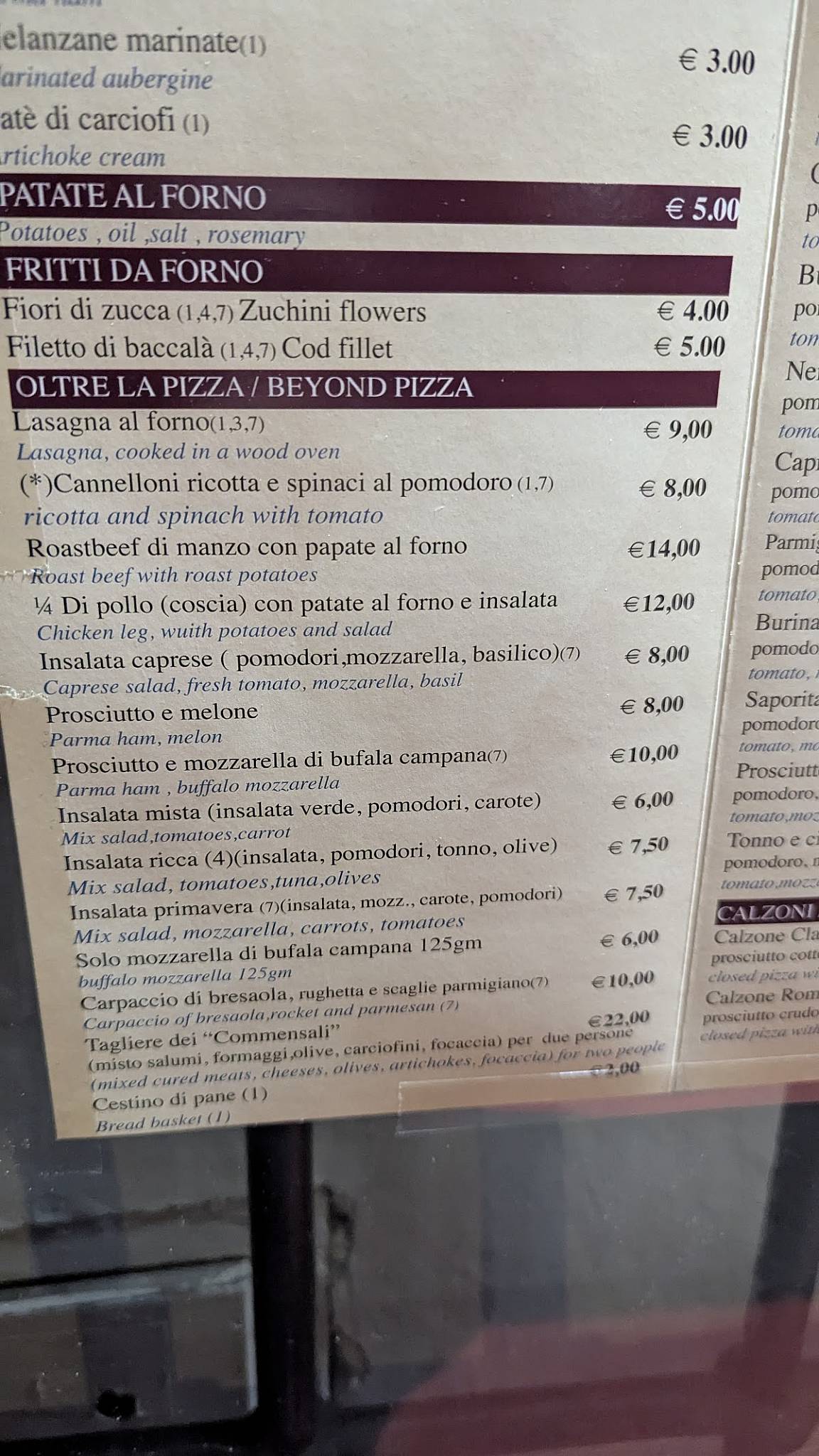 Menu de I Commensali