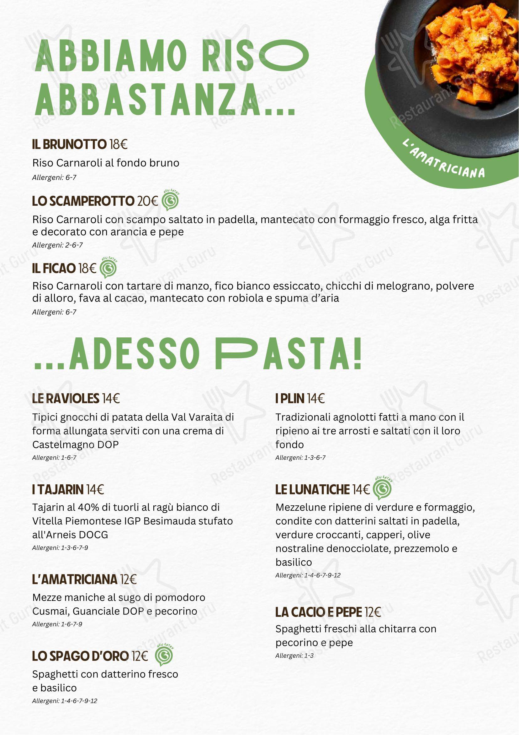 I Goliardi Roma in Roma - Menu