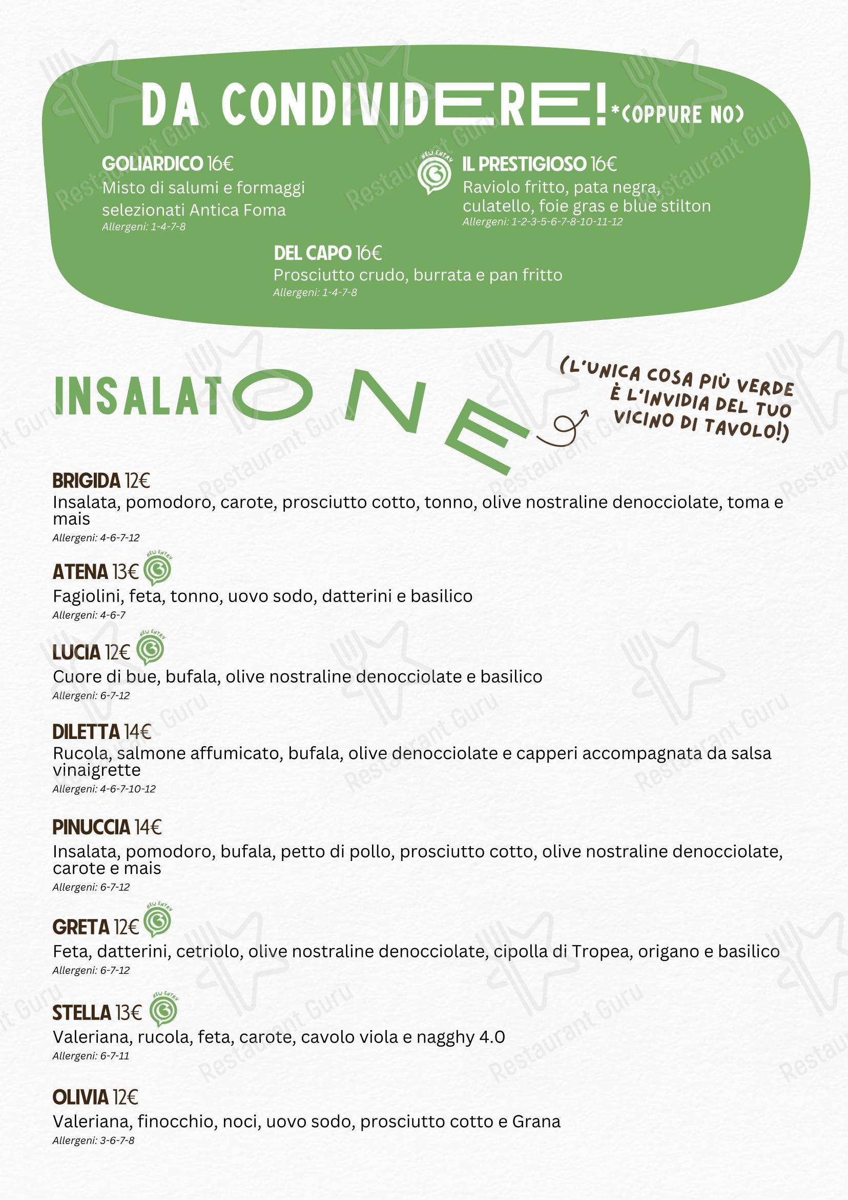 Menu per I Goliardi Roma in Roma