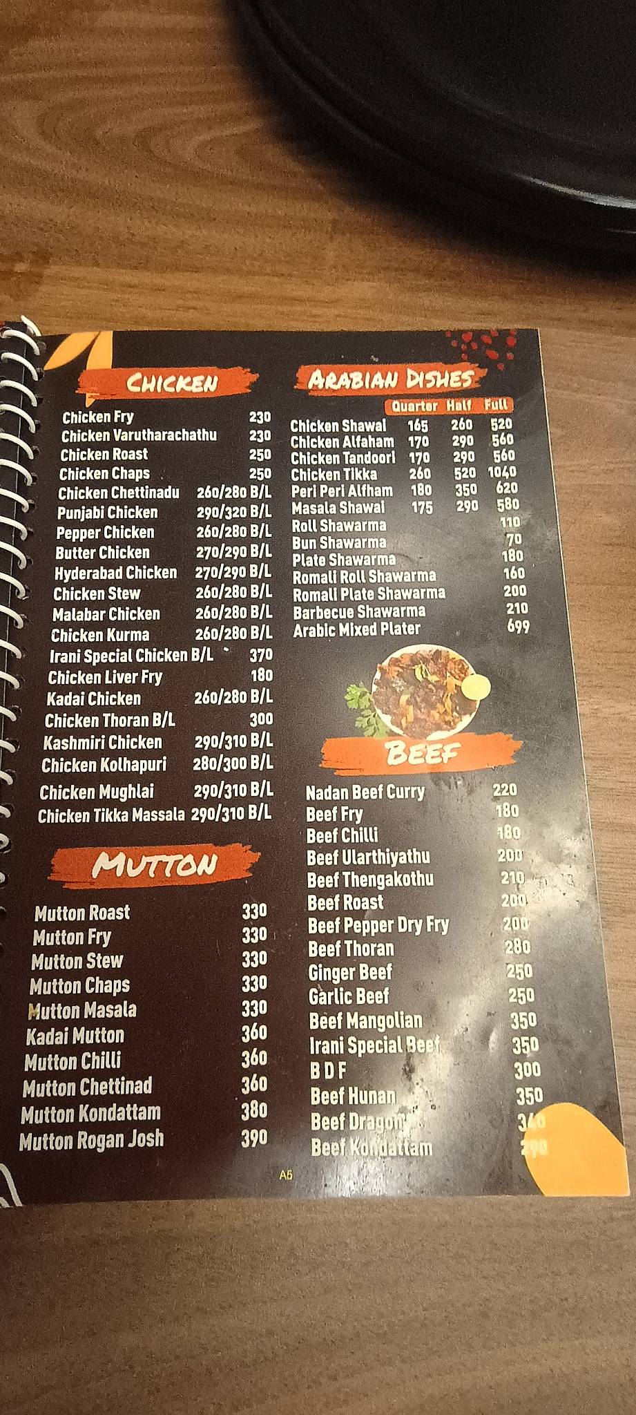 IRANI Restaurant Marthandam, Eraviputhoorkadai menu