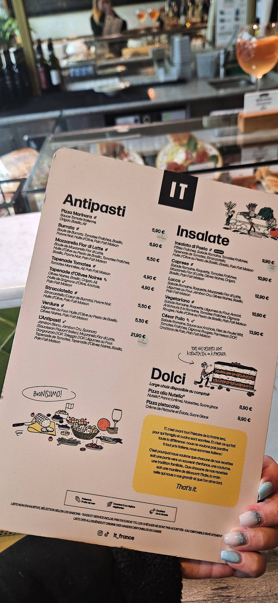 Menu de IT - Italian Trattoria BNF