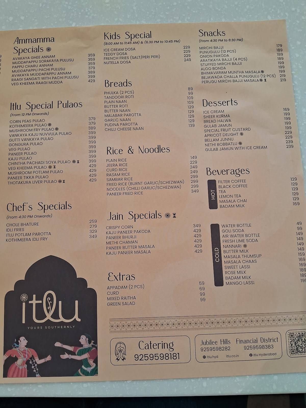 ITLU - Veg Diner Restaurant menu
