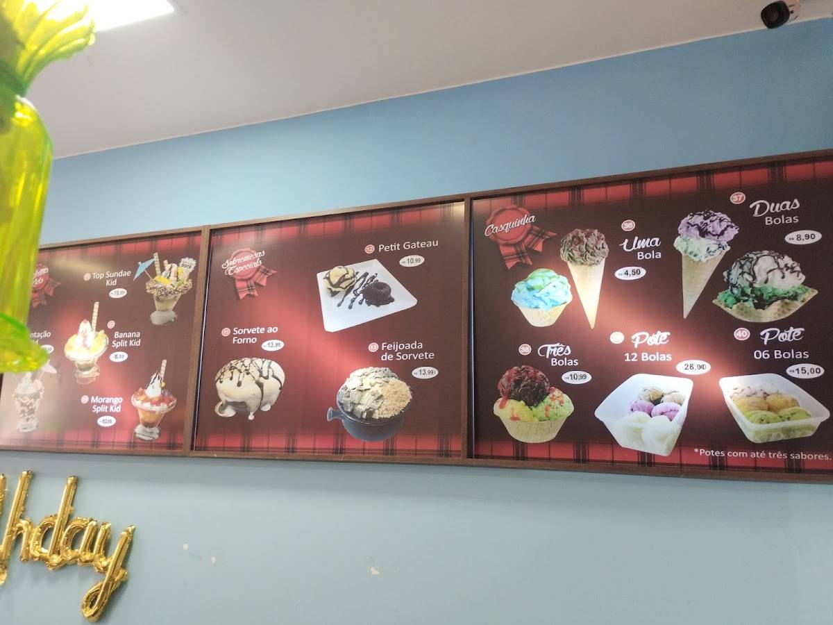 Sorveteria Gelattos Asa norte cardápio