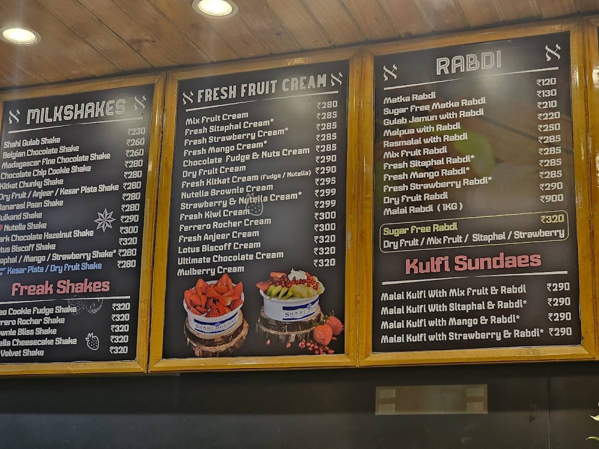 Icecream Factory & Shahi Durbar menu