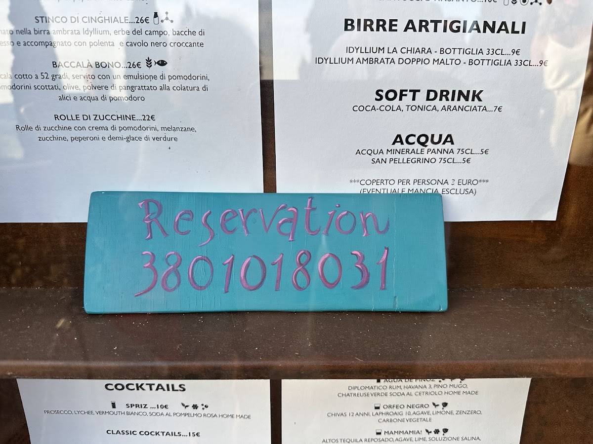 Menu di Idyllium 