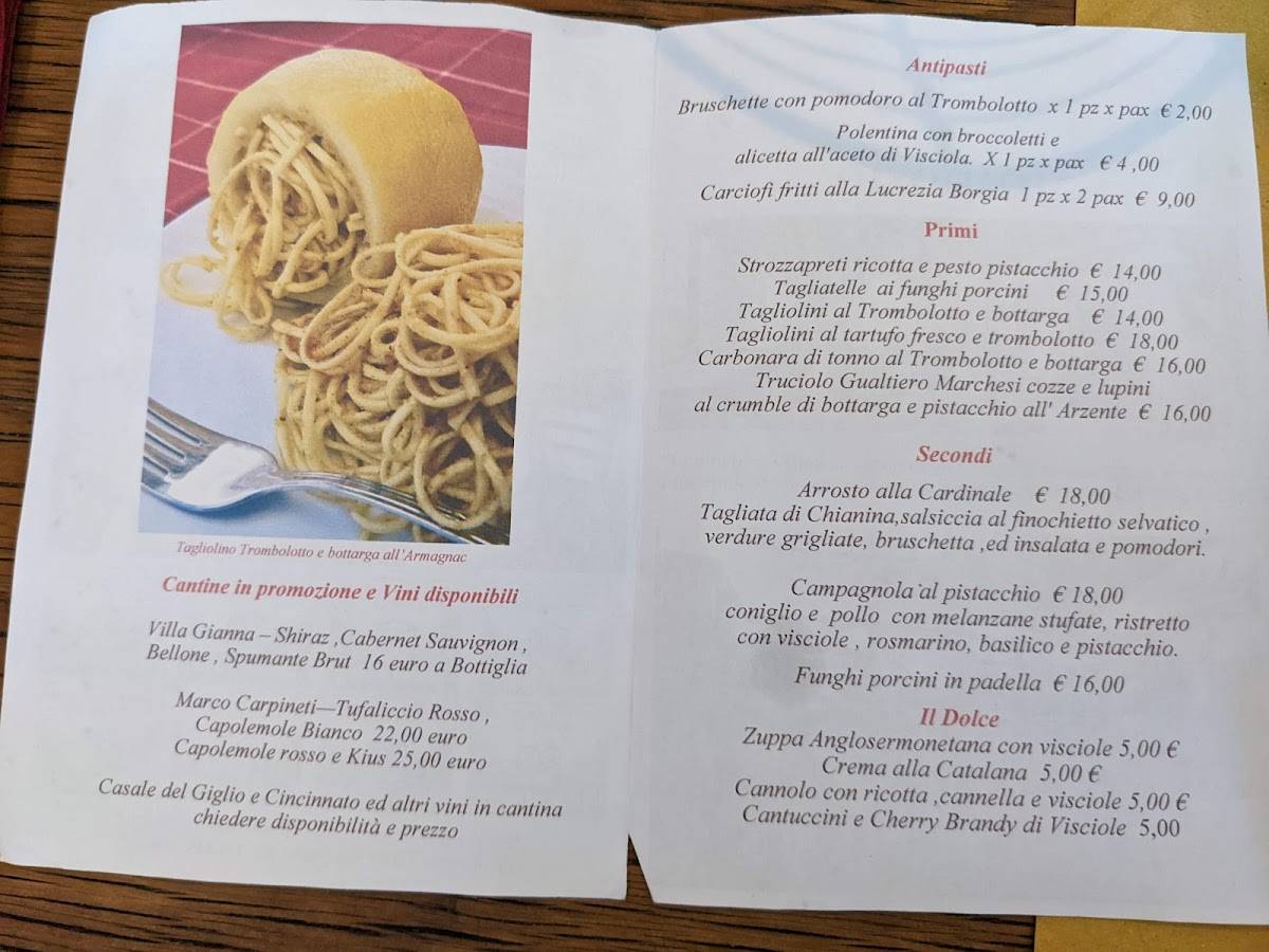 Menu di Il Giardino del Simposio 