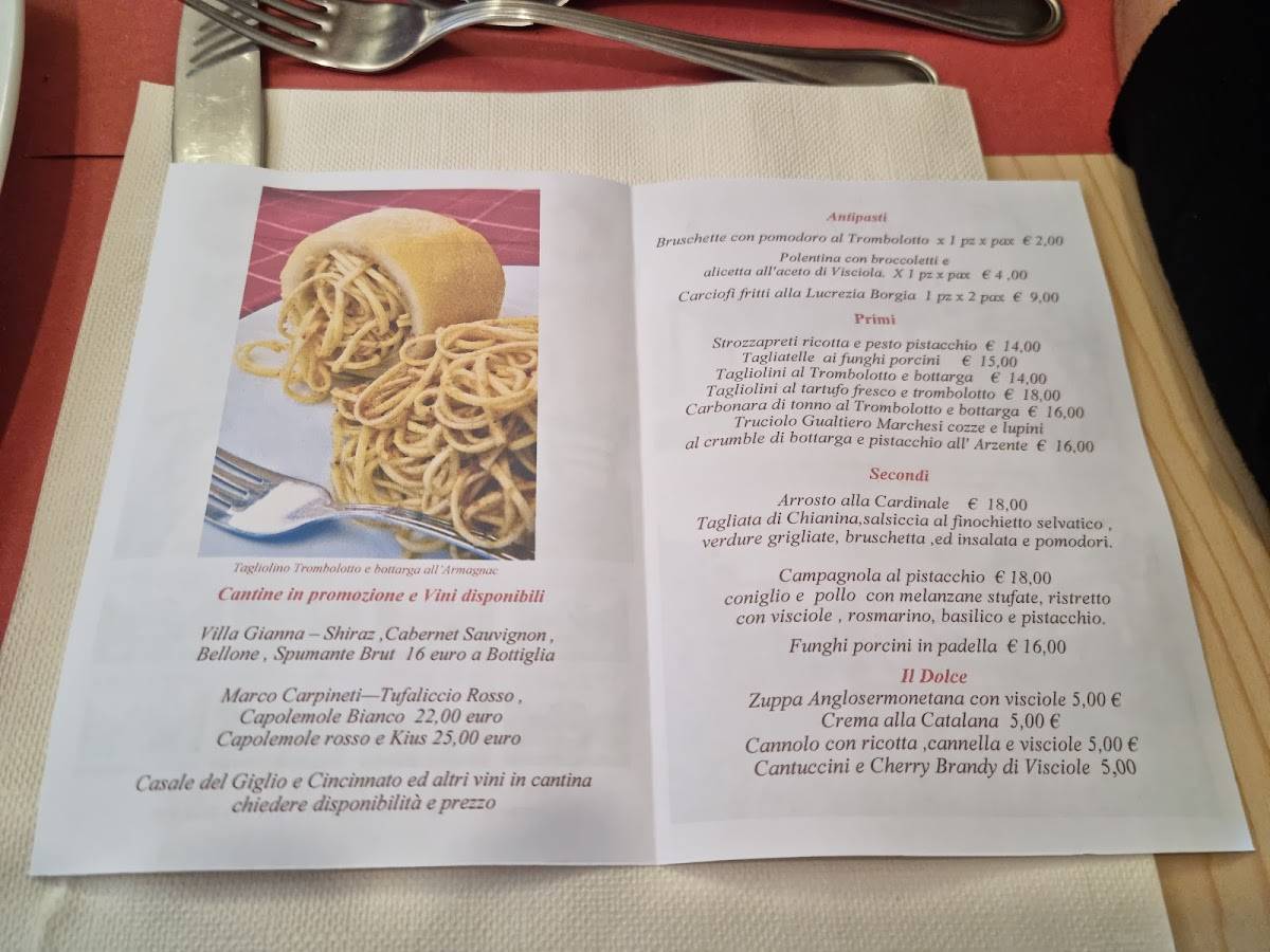Menu di Il Giardino del Simposio 