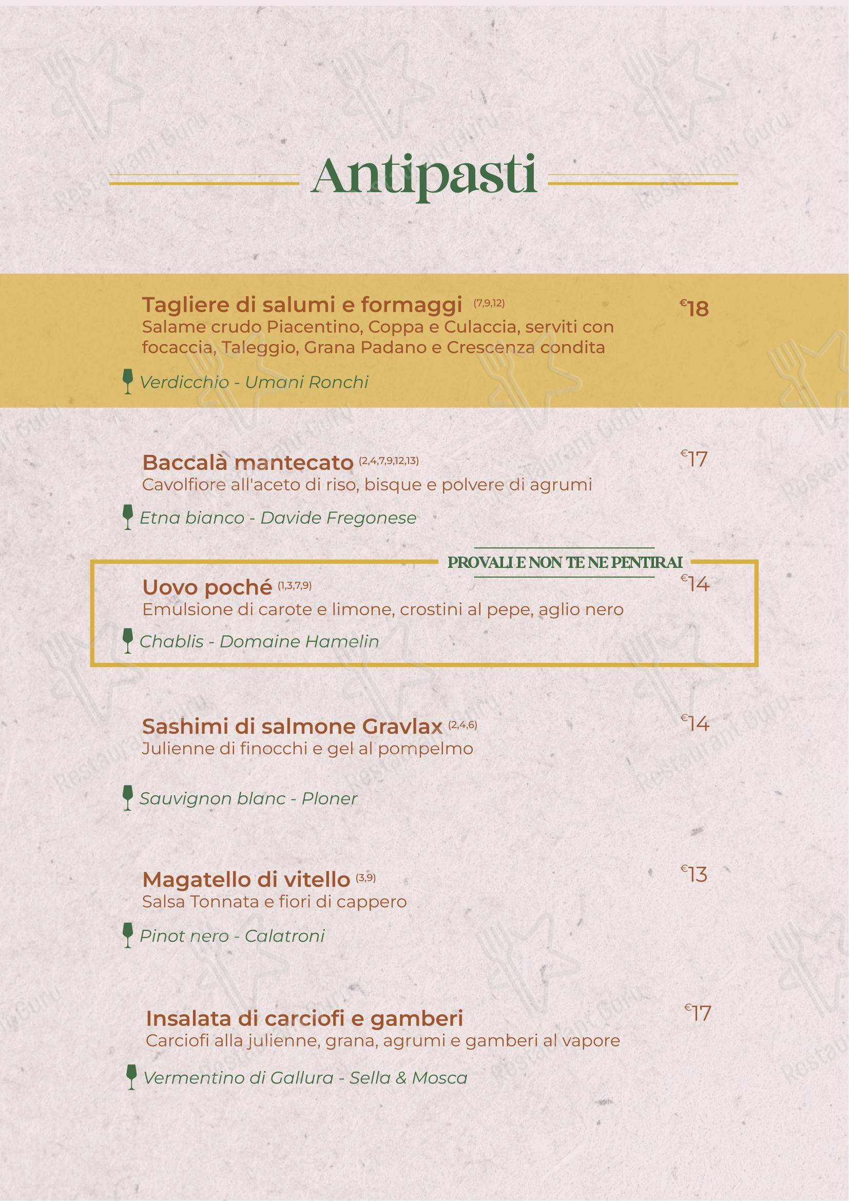 Menu per Il Giardino di San Genesio ristorante
