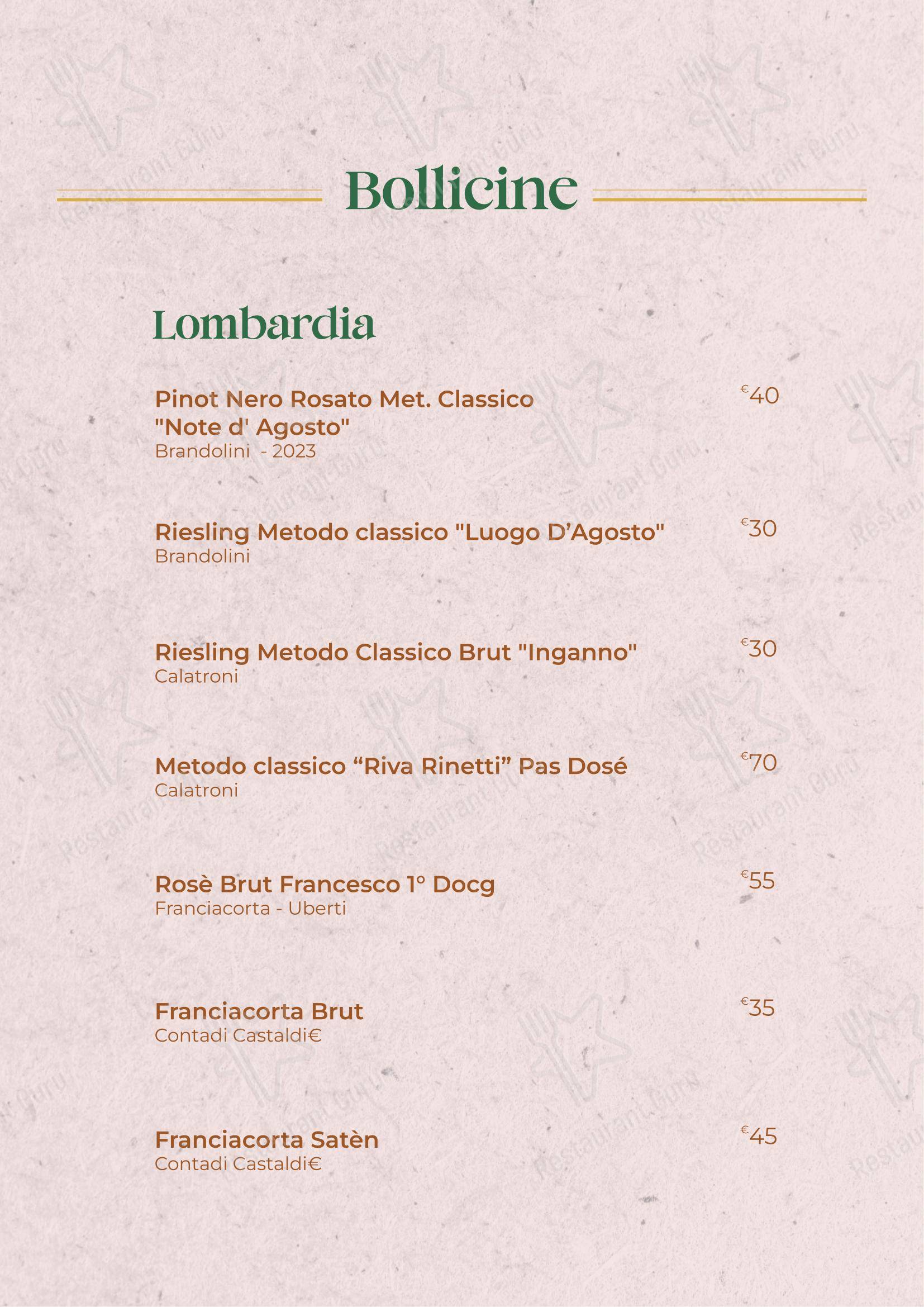 Menu bar per Il Giardino di San Genesio in San Genesio ed Uniti