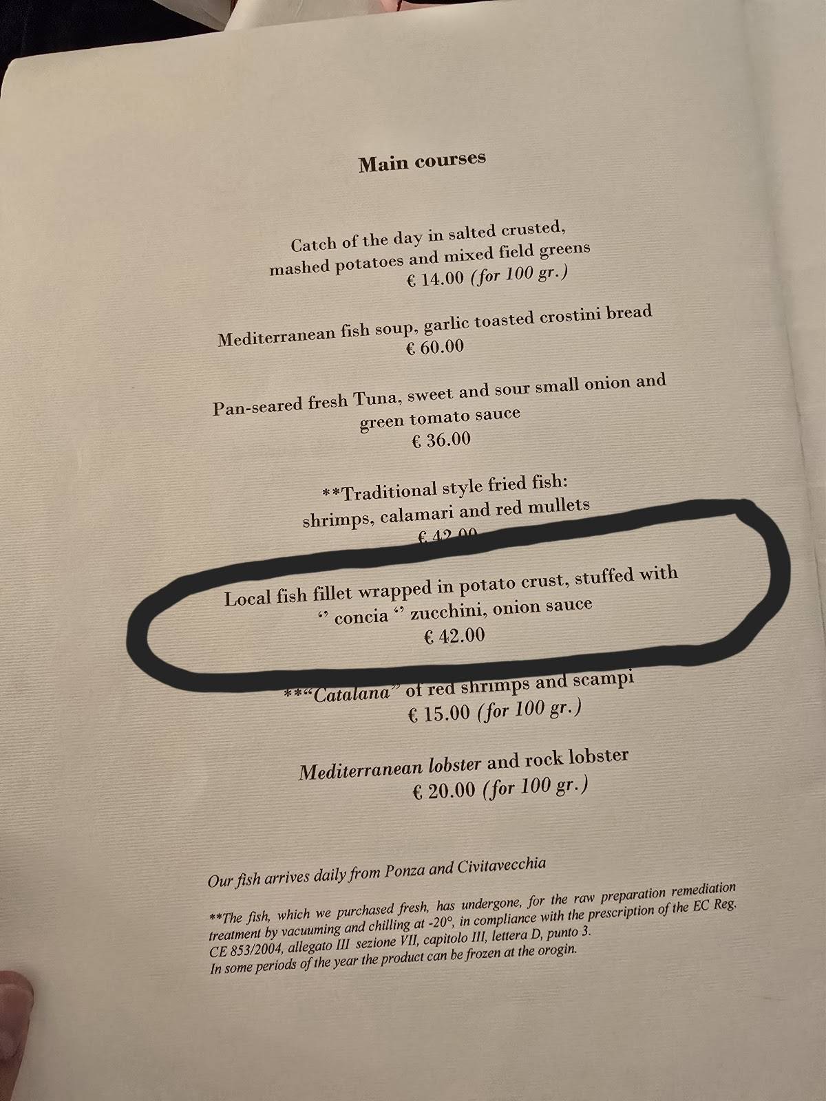 Menu di ilSanlorenzo ristorante 