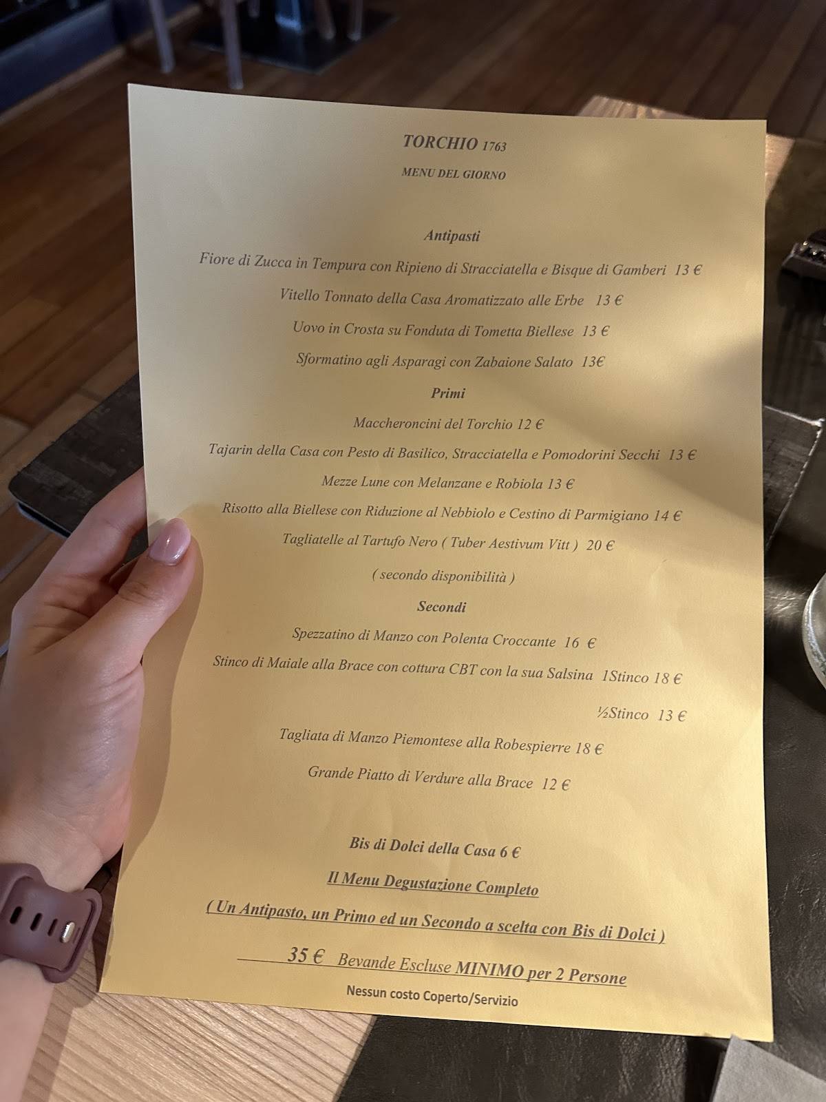 Menu di Il Torchio 1763 