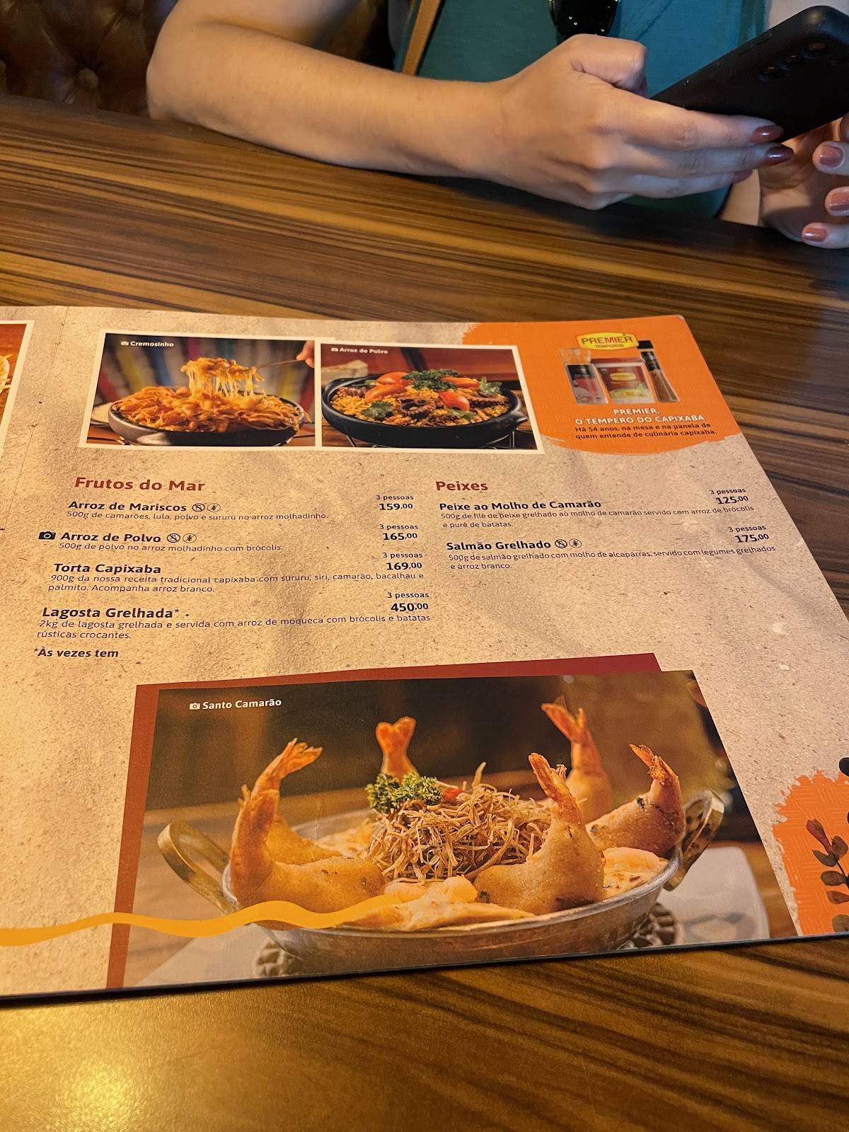 Ilha do Caranguejo - Vitória cardápio