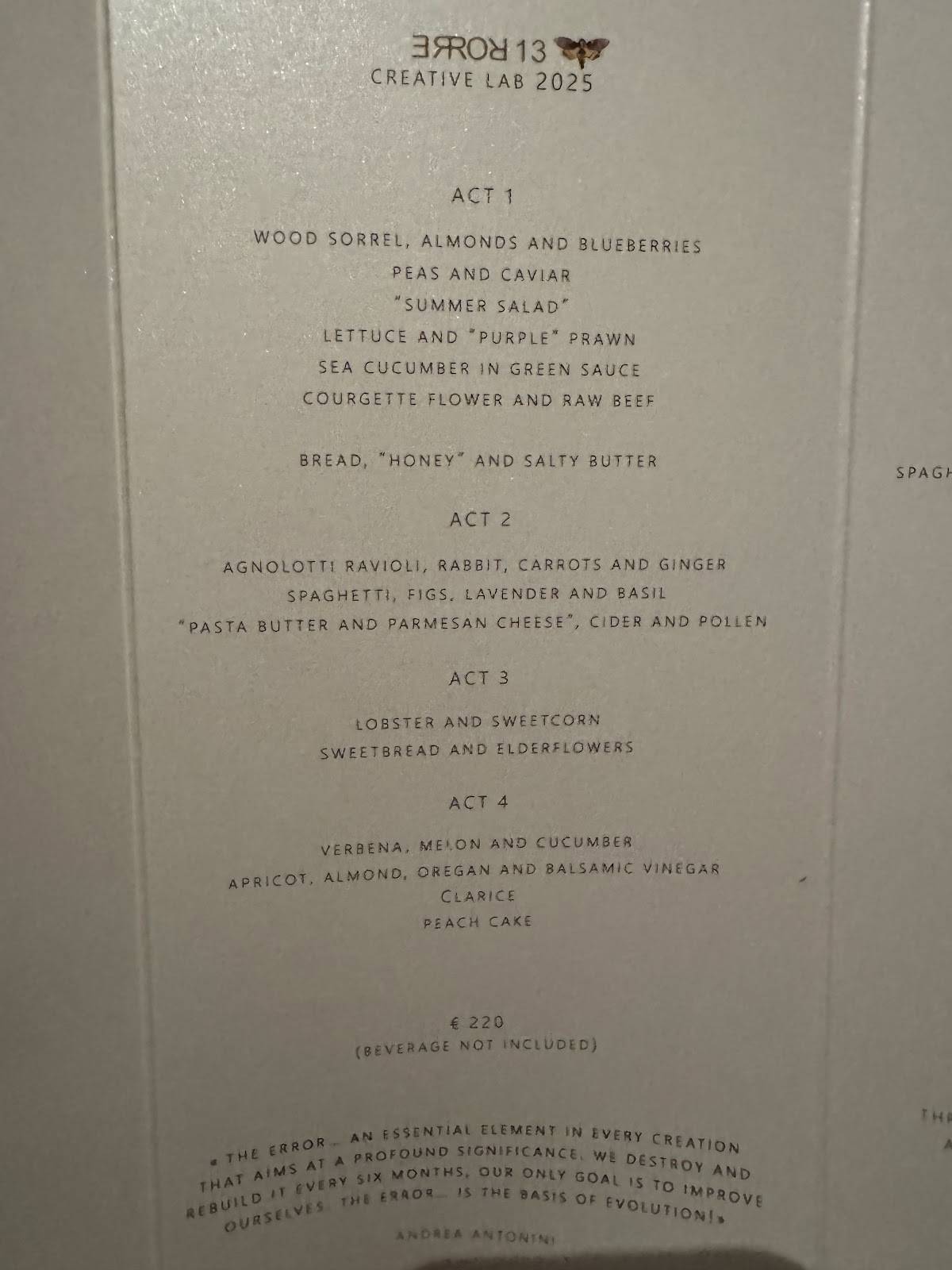 Menu di Imàgo 