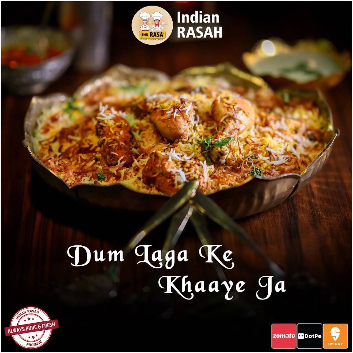 Indian Rasah Biryani menu
