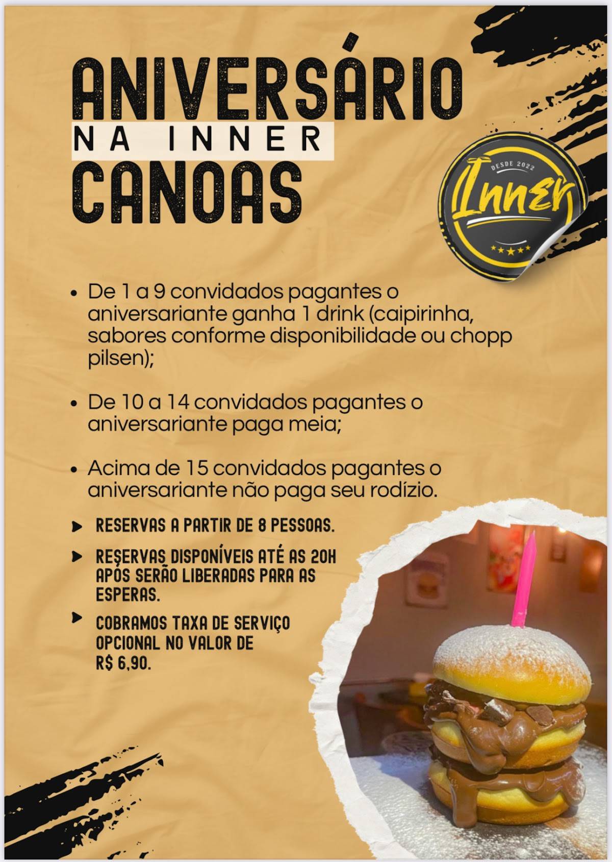 Inner Rodízio de Mini Hambúrguer cardápio