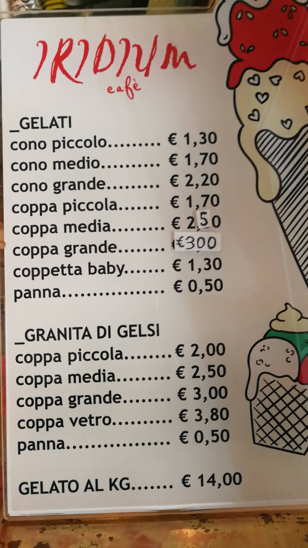 Menu di Iridium Café 