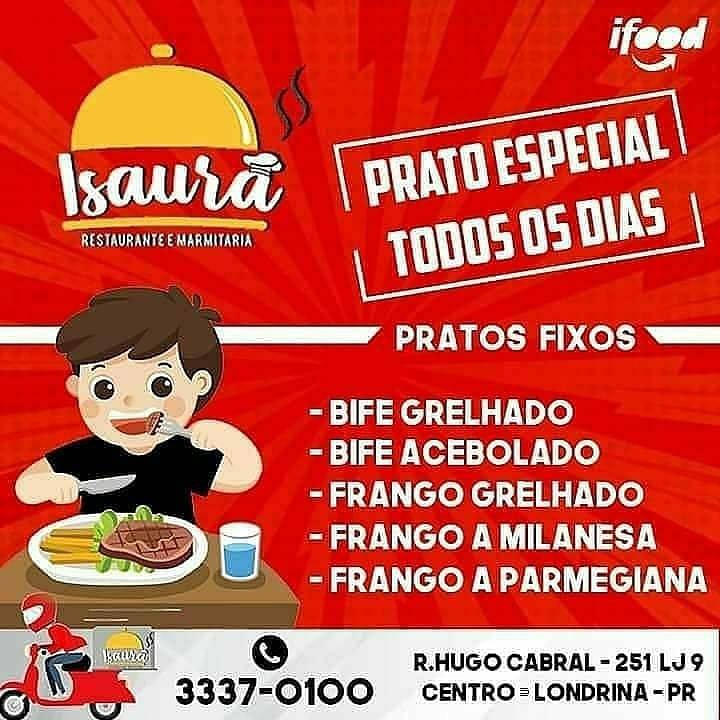 Isaura Marmitaria cardápio