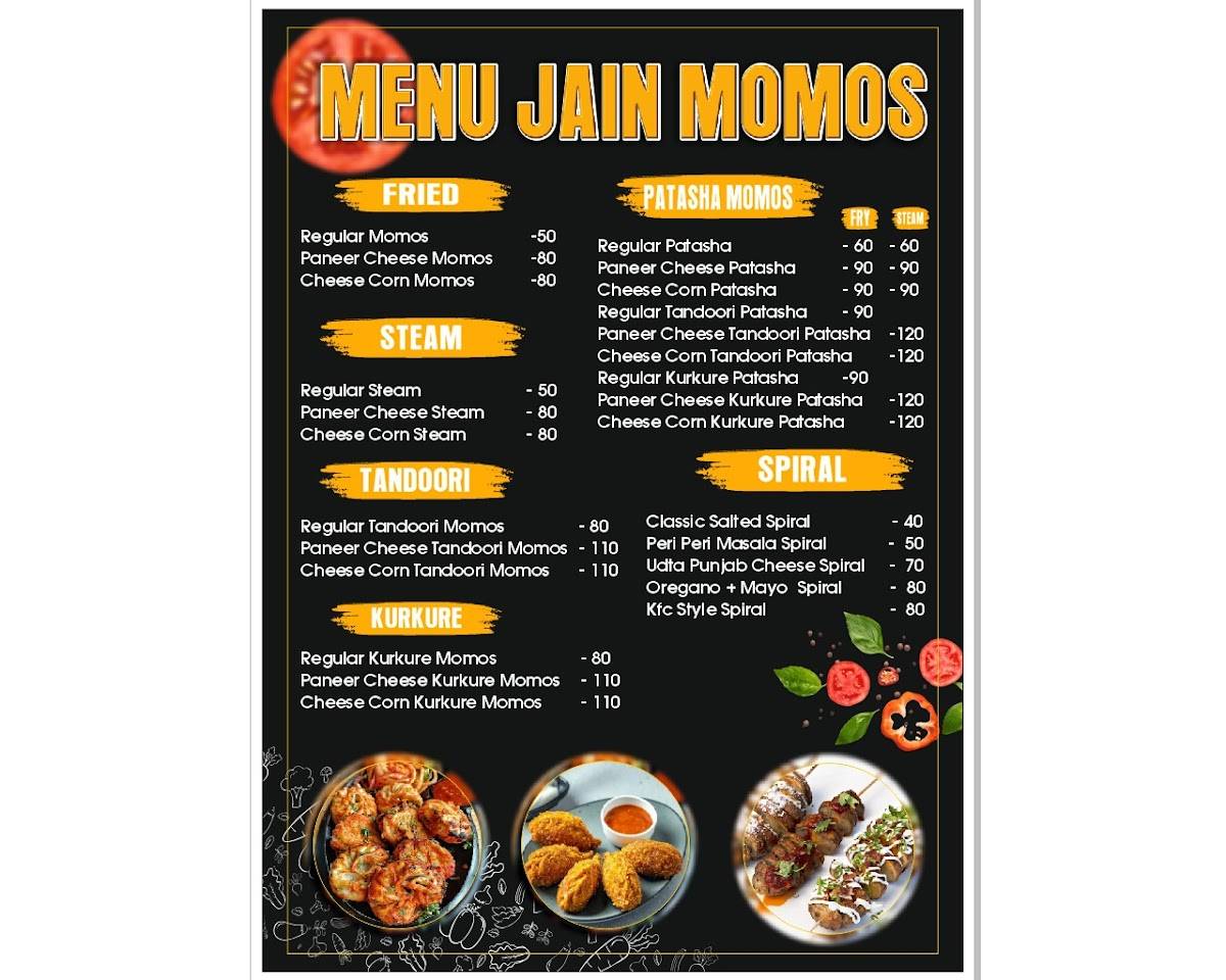 JAIN MOMOS menu