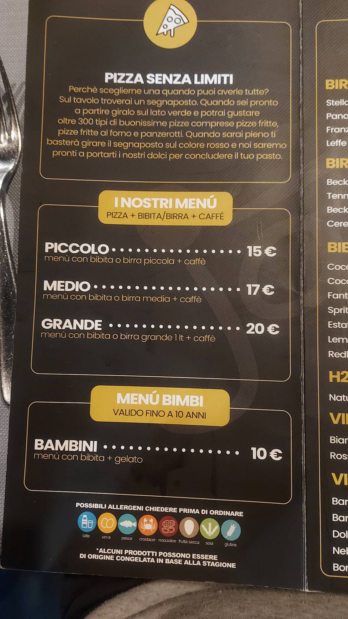 Menu di JAMM Asti 