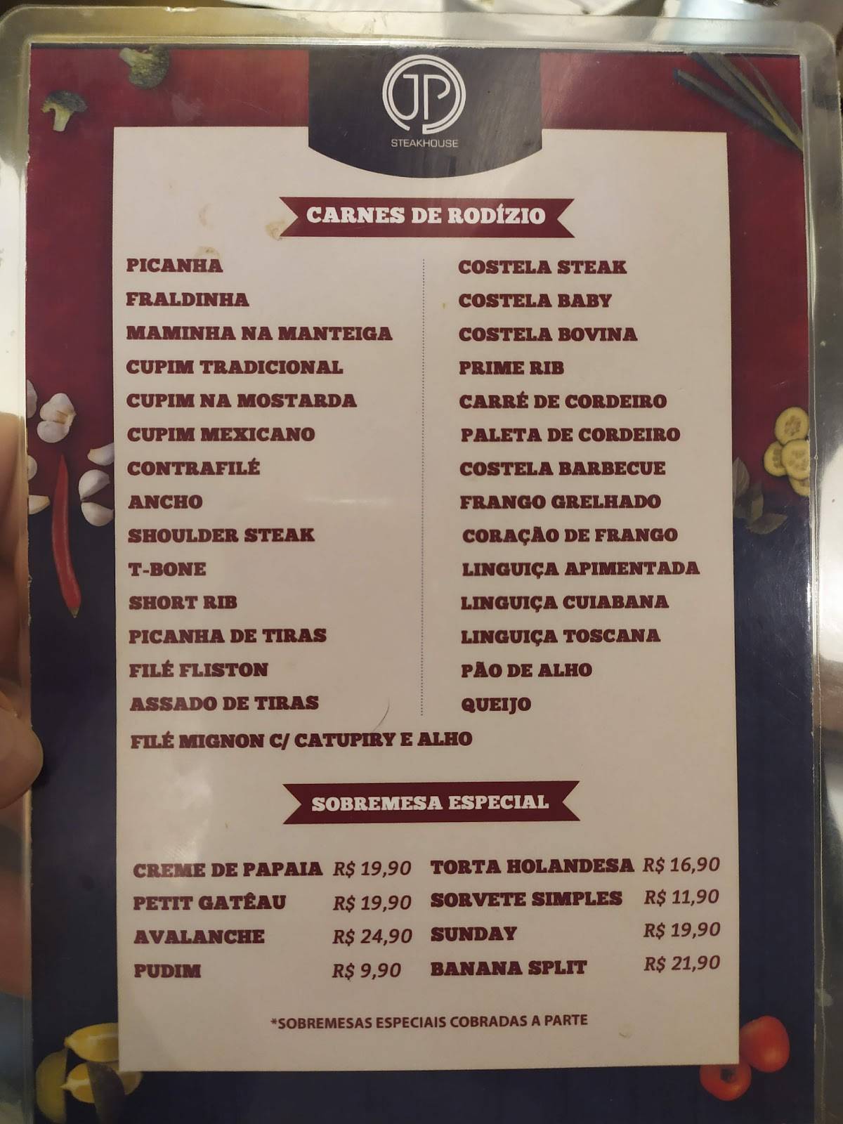 JP Steak House Restaurante, Rodízio - Cuiabá cardápio