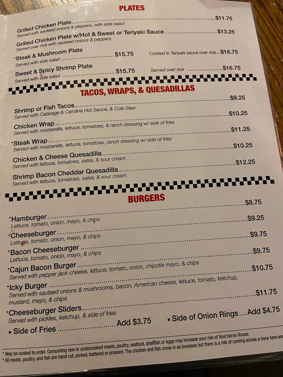 Menu at Jack &amp; Georges pub &amp; bar, Altoona