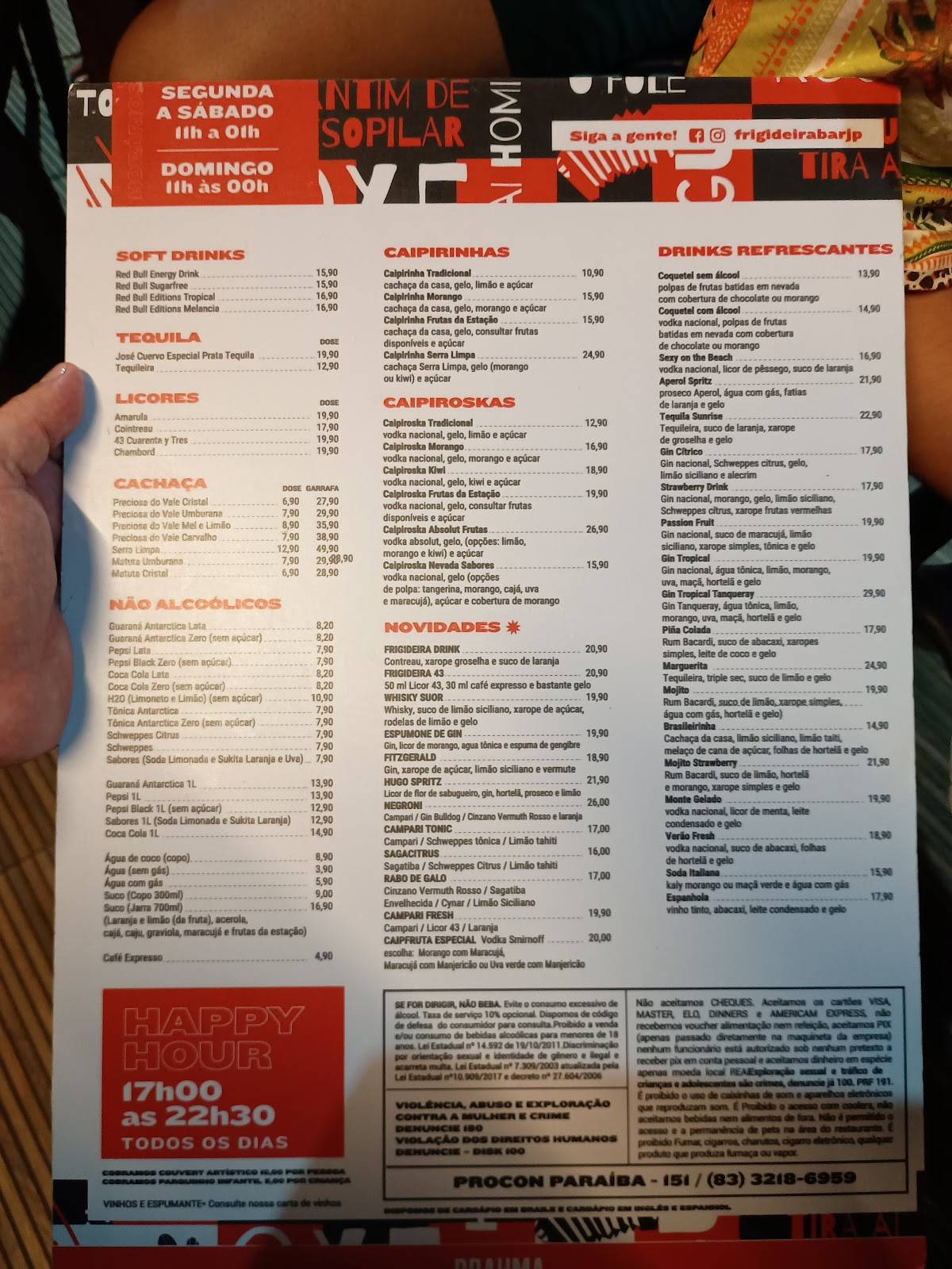 Frigideira Bar e Restaurante cardápio