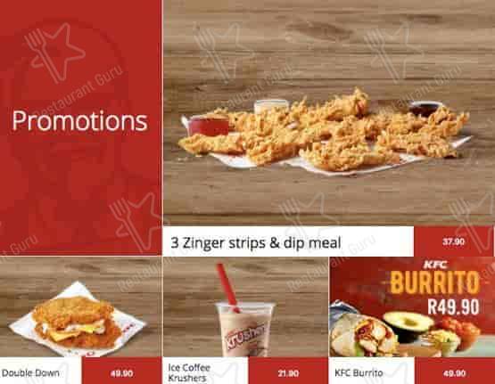 Menu de KFC Bree Street