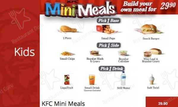 Menu de KFC Bree Street