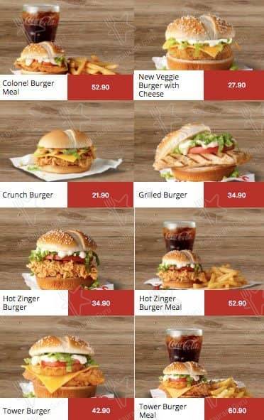 Menu de KFC Bree Street