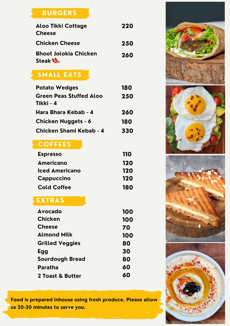 Jonaki Cafe menu