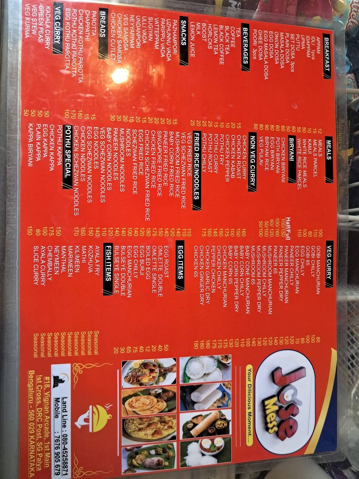 Jose Mess - S.G Palya menu