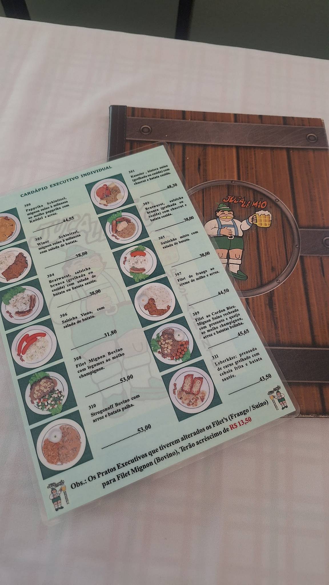 Jucalemão Restaurante cardápio