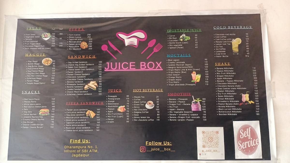 Juice Box menu