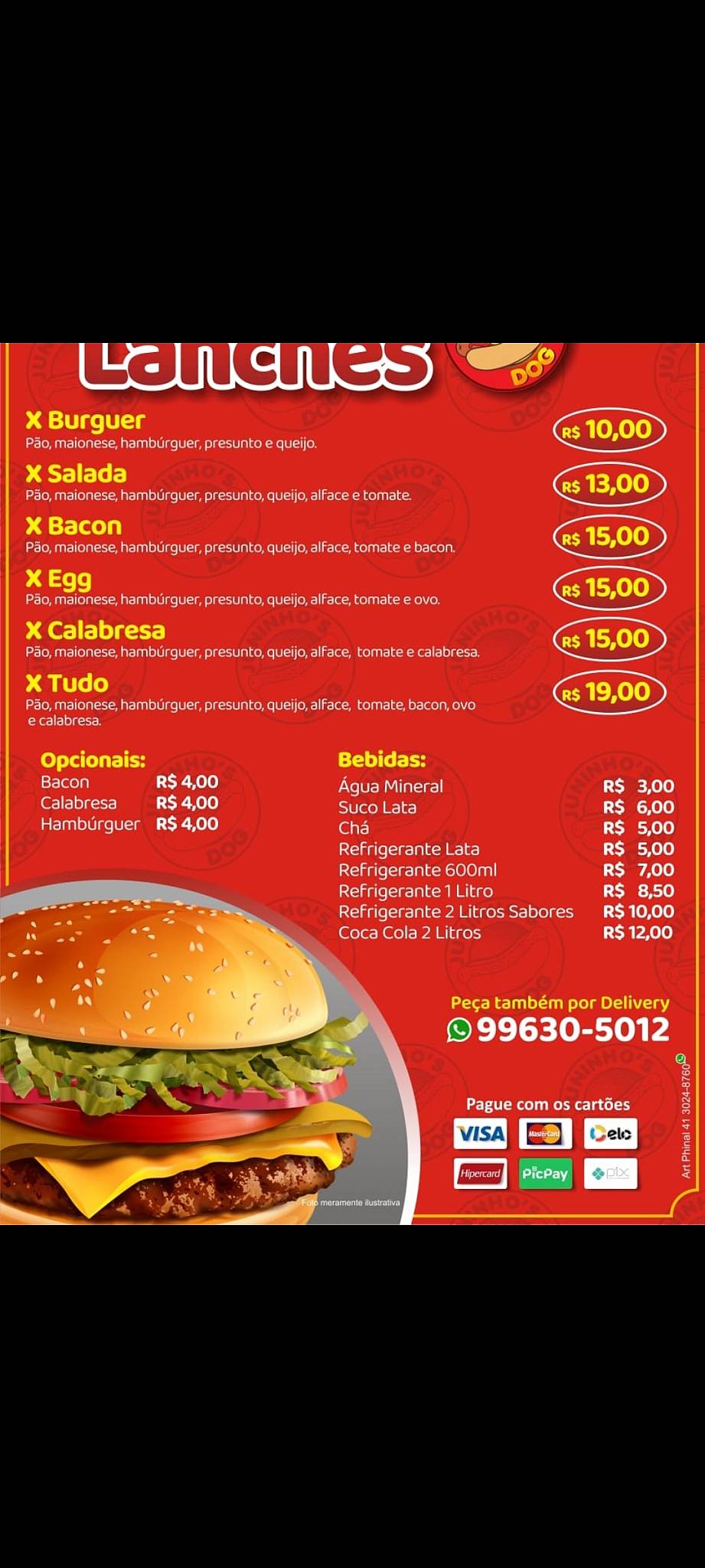 Juninho's Dog cardápio