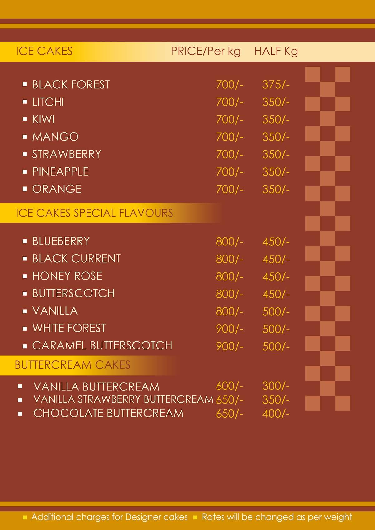 Just Bake Cake Shop & Coffee House Kolhapur menu