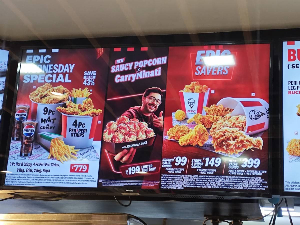 KFC menu